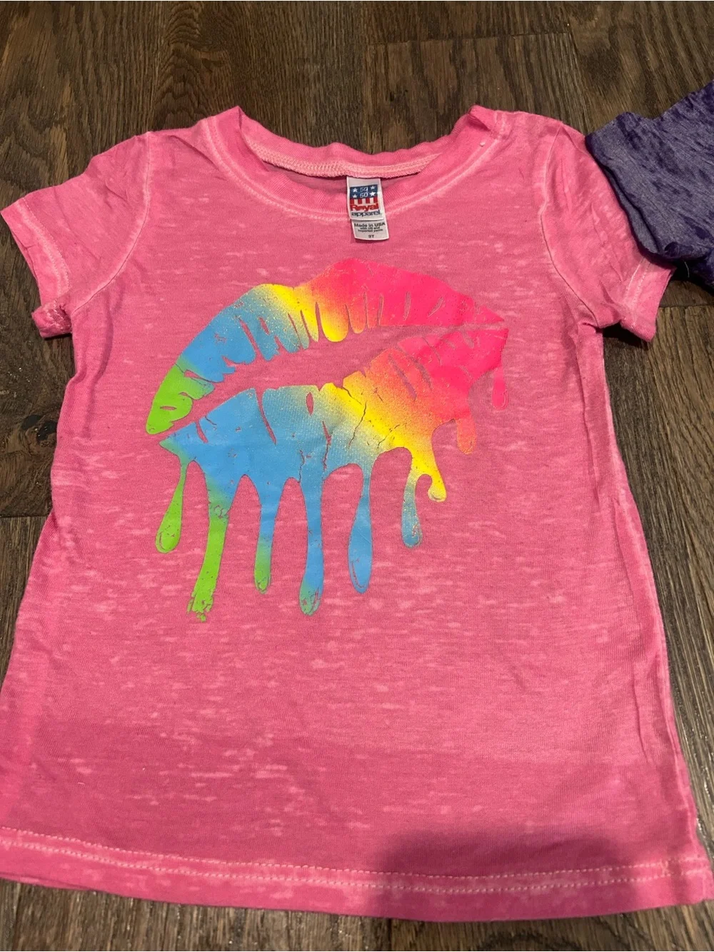 Royal Apparel Toddler Pink & Purple Graphic Tee Set Size 2T & 3T